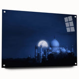 Large abstract wall art featuring a vibrant, colorful Indian landscape on acrylic glass.