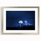 Textured abstract art print depicting a serene Asian landscape in muted earth tones, framed in silver, ideal for bedroom art.