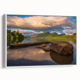 Vintage poster art of Cumbria, England, featuring colorful landscape on extra large framed canvas, ideal for living room.