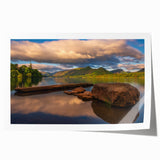 Scenic Cumbria landscape featuring rolling hills and floral elements on a rolled print, suitable for art wall dining room.