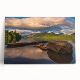 Large black and white photo of Cumbria, England scenery on stretched canvas, ideal for kitchen wall art.