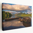 Large art depicting the scenic Cumbria landscape in England with lush green fields on stretched canvas.