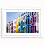 Textured art depicting an abstract London skyline in muted gray tones on a framed white canvas, suitable for bedroom art.