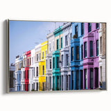 Landscape art painting of London on framed canvas with vibrant colors and vintage poster style, ideal for office decor.