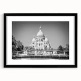 Abstract art print of a colorful Paris skyline in textured style on a large framed canvas, ideal for living room decor.