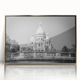 Art deco poster of Paris scenery in gold framed acrylic, featuring muted earth tones, ideal for modern art wall decor.