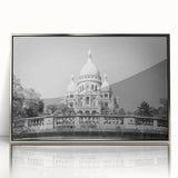Large art print of Paris scenery in muted gray tones on framed acrylic, ideal for modern art wall decor.