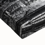 Black and white landscape art of Paris on large stretched canvas, suitable for bedroom decor.