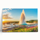 Black and white photo of Icelandic scenery on a large stretched canvas, suitable for kitchen wall art.