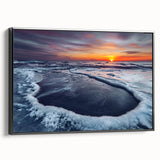 Black and white framed canvas of a vintage Lithuanian landscape, ideal for bedroom wall art.