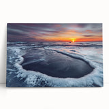 Black and white photograph of a European Lithuanian street on stretched canvas, suitable for kitchen art.