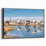 Black and white framed canvas of a Bolivian landscape, ideal for bedroom wall decor.