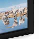 Extra large black wall art featuring a textured, colorful Bolivian landscape on a framed canvas, ideal for living room decor.