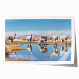 Extra large rolled print of a South American Bolivian landscape in pastel shades, ideal for art wall dining room.