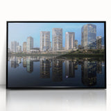 Large abstract wall art featuring a stylized Brazilian landscape in muted earth tones on a framed acrylic.