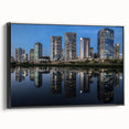 Black and white framed canvas of a Brazilian landscape, ideal for bedroom wall art.