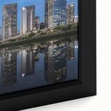 Extra large framed canvas featuring a textured depiction of a Brazilian landscape in vibrant colors.