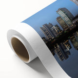 Art Deco style poster of a Brazilian landscape with vibrant green and yellow tones, printed on rolled canvas.