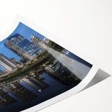 Extra large wall art featuring line art flowers in muted green and brown tones on a rolled print.