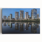Black and white stretched canvas of a Brazilian landscape, ideal for kitchen art.