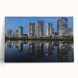 Black and white stretched canvas featuring a panoramic view of a Brazilian landscape, ideal for kitchen wall art.