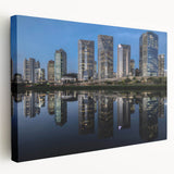 Large canvas print of a scenic Brazilian landscape in vivid green and blue tones, ideal for kitchen wall art.