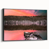 Black and white landscape art painting of Connecticut scenery on framed canvas, suitable for bedroom wall decor.