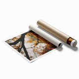 Extra large rolled print featuring a muted color floral design, ideal for classy bathroom wall art.