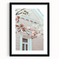 Extra large colorful abstract art print with textured elements, in a black frame, ideal for living room decor.