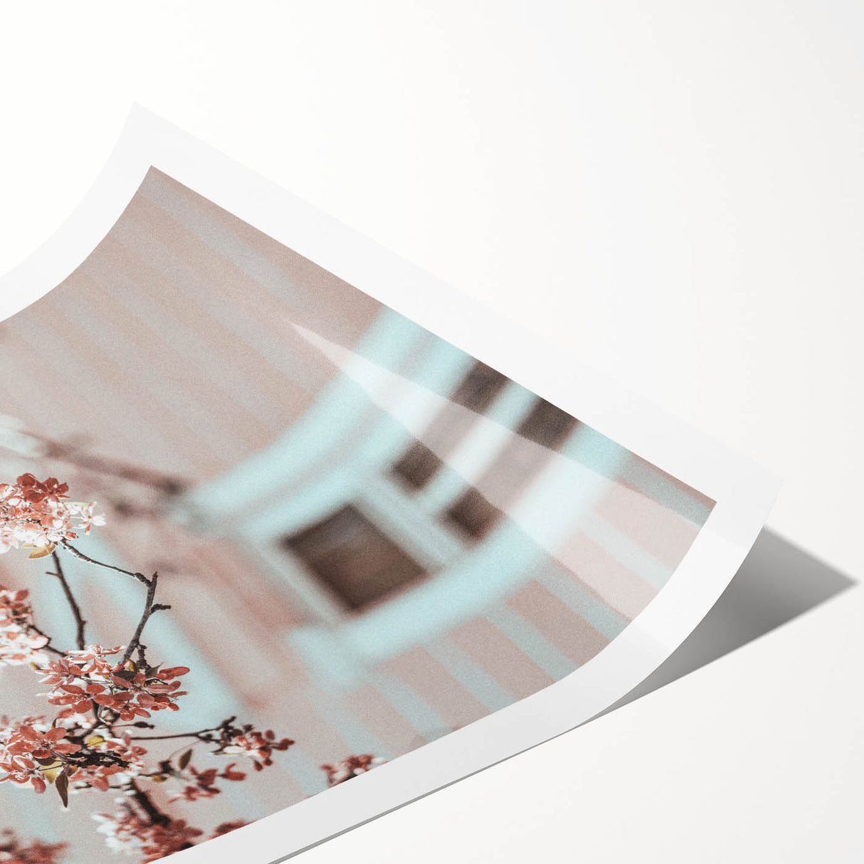Extra large rolled canvas featuring line art flowers in soft pastel shades, ideal for large living room wall art.
