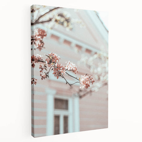 Spring-themed large art on stretched canvas featuring soft pastel shades, ideal for kitchen wall art.