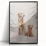 Large abstract wall art depicting winter season in muted blue and white tones on a framed acrylic print.