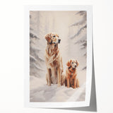 Winter-themed floral art on a rolled canvas, featuring cool blue and white tones, ideal for dining room wall decor.