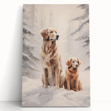 A large black and white stretched canvas depicting a winter scene, ideal for kitchen wall art or bedroom ambiance.