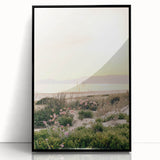 Large abstract wall art featuring swirling blue and gray tones on a framed acrylic, ideal for modern living room decor.