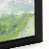 Close-up of a textured, extra large framed canvas depicting a colorful, abstract interpretation of a Van Gogh painting.