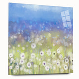 Dreamy Meadow Wall Art – Blue and Green Abstract Canvas Print