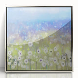 Dreamy Meadow Wall Art – Blue and Green Abstract Canvas Print