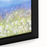Dreamy Meadow Wall Art – Blue and Green Abstract Canvas Print
