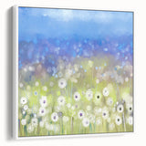 Dreamy Meadow Wall Art – Blue and Green Abstract Canvas Print