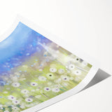 Dreamy Meadow Wall Art – Blue and Green Abstract Canvas Print