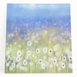 Dreamy Meadow Wall Art – Blue and Green Abstract Canvas Print