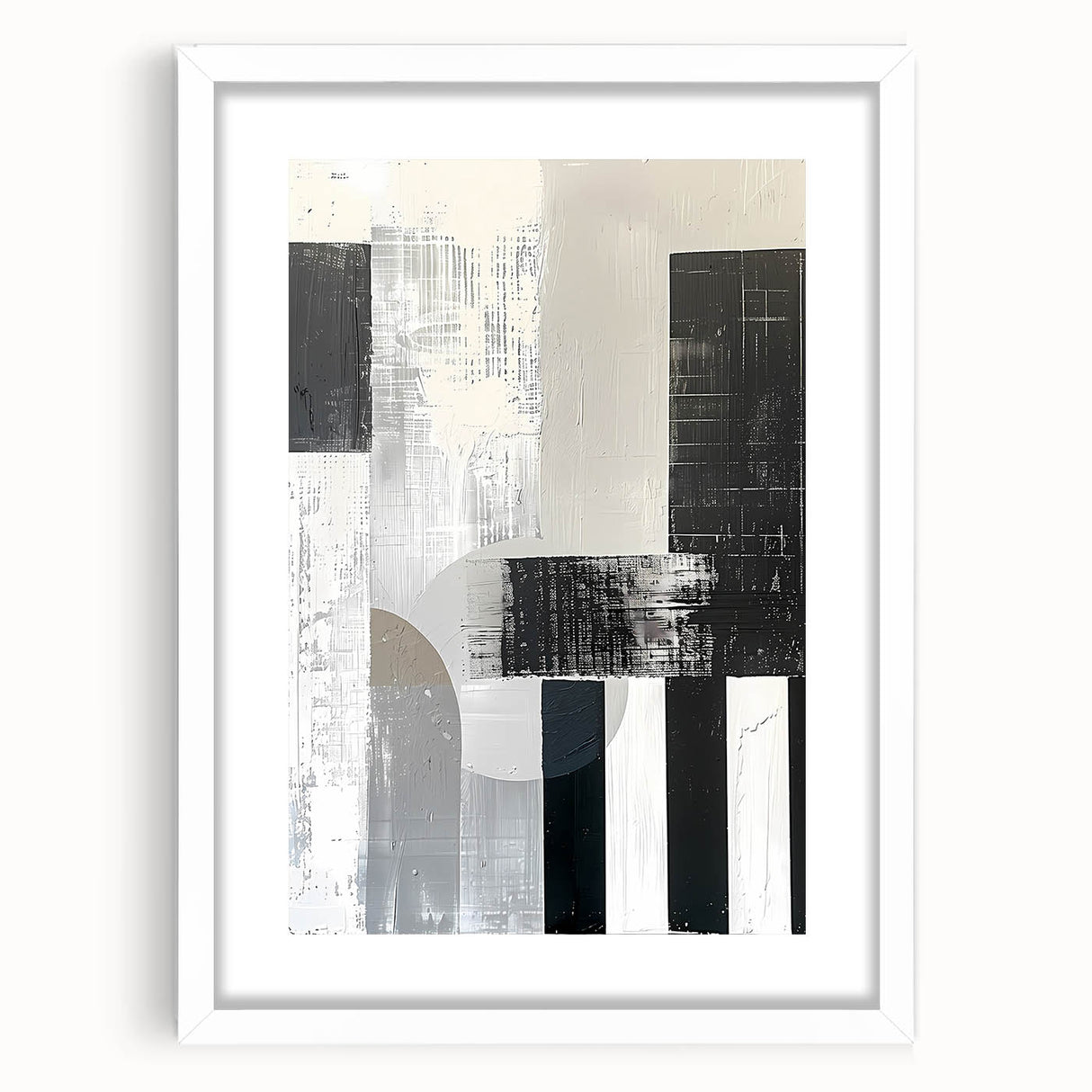 Minimalist wall art frame featuring an abstract design in soft pastel colors, displayed with a white mat. Perfect for modern home decor and art enthusiasts.