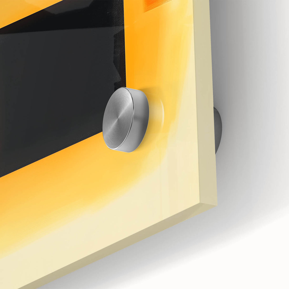 Abstract Art Prints – Black Square with Glowing Orange Gradient