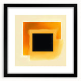 Abstract Art Prints – Black Square with Glowing Orange Gradient