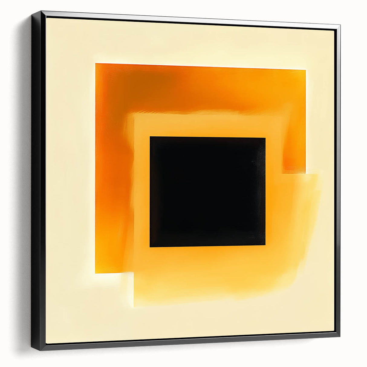 Abstract Art Prints – Black Square with Glowing Orange Gradient