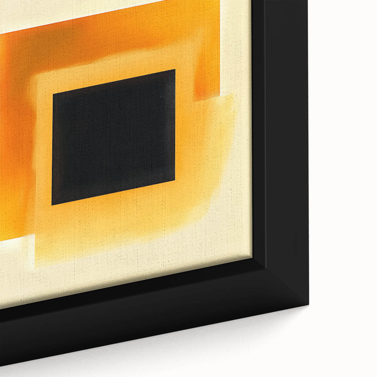 Abstract Art Prints – Black Square with Glowing Orange Gradient