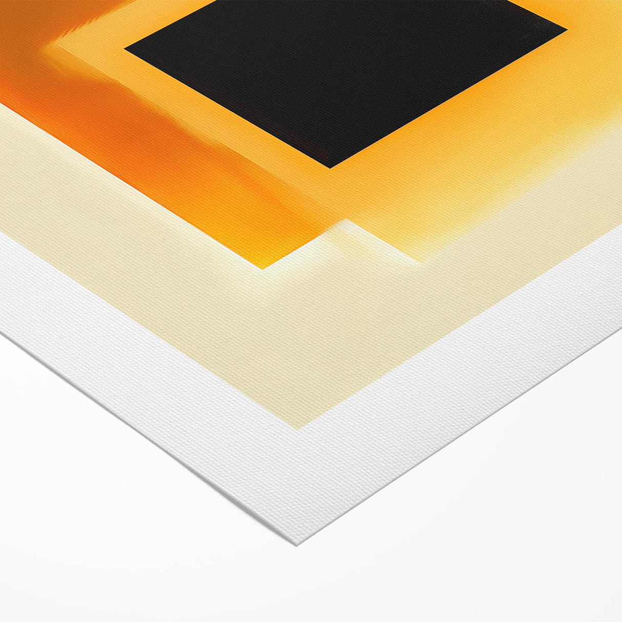 Abstract Art Prints – Black Square with Glowing Orange Gradient