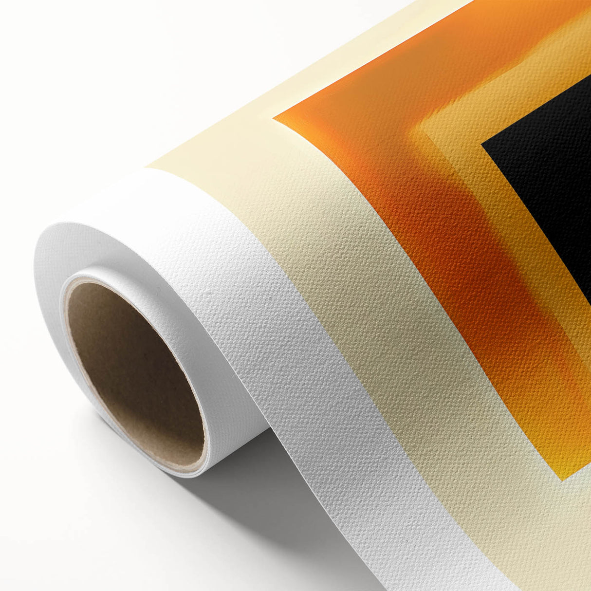 Abstract Art Prints – Black Square with Glowing Orange Gradient