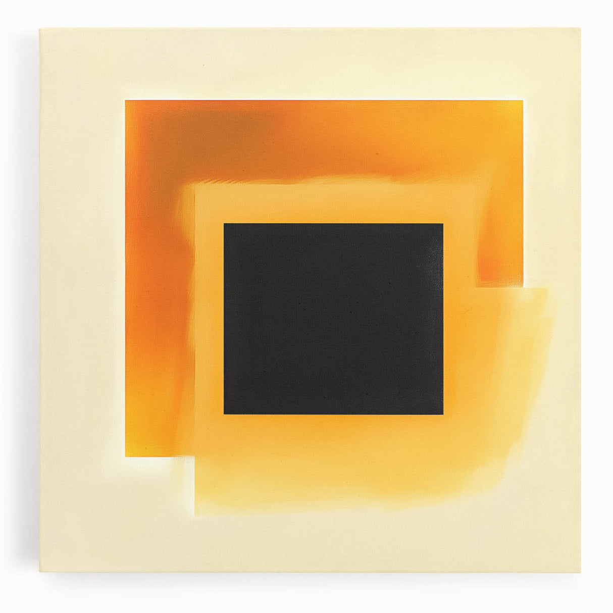 Abstract Art Prints – Black Square with Glowing Orange Gradient